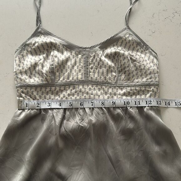 Proenza Schouler for Target Gray Ivory Print Silk Spaghetti Strap Blouse Size XS - Picture 7 of 10